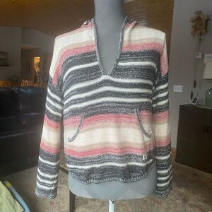 Billabong striped sweater with hood.